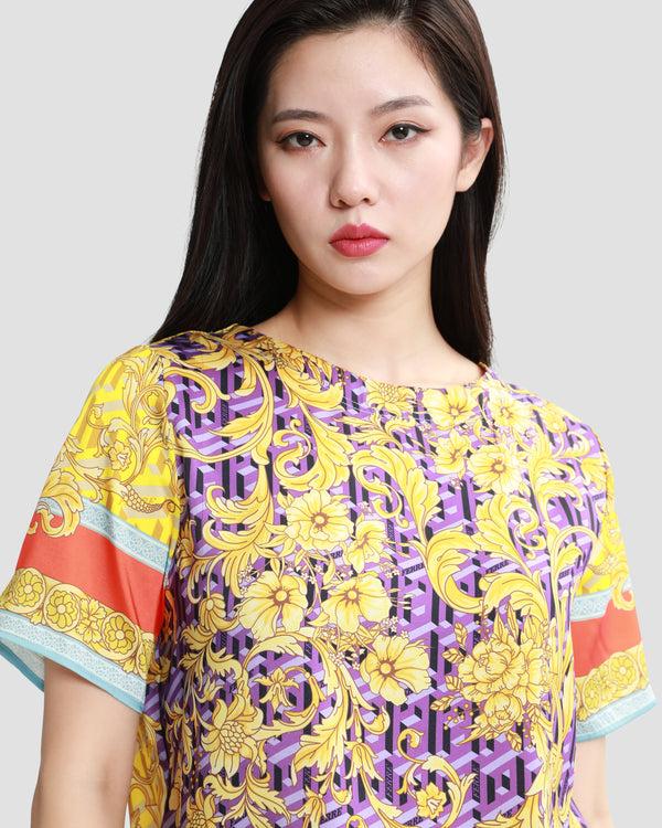 Gianfranco Ferre Geometric Baroque Print Top Multicolor