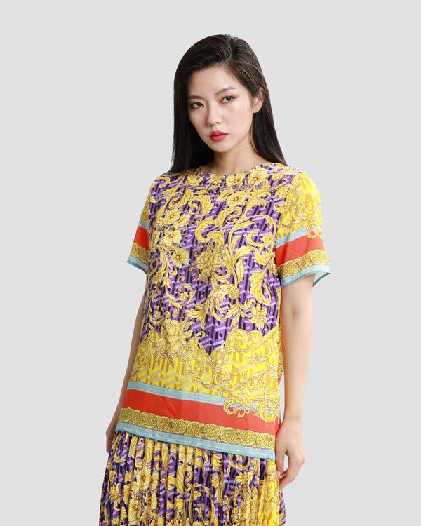 gianfranco ferre Geometric Baroque Print Top Multicolor