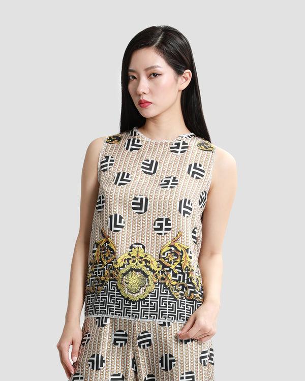 gianfranco ferre Geometric Baroque Print Top Multicolor
