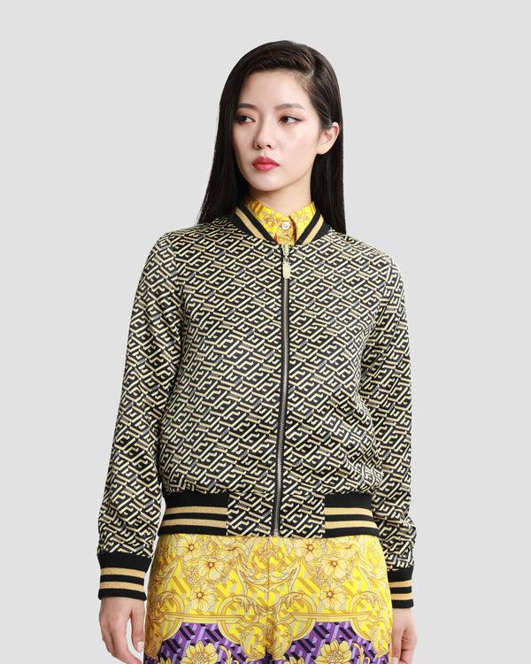 Gianfranco Ferre Geometric Baroque Reversible Bomber Jacket Multicolor
