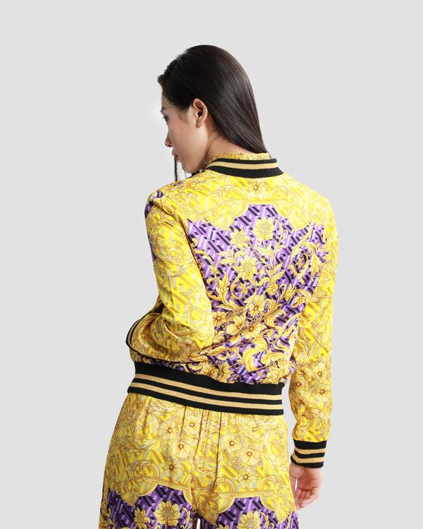 Gianfranco Ferre Geometric Baroque Reversible Bomber Jacket Multicolor