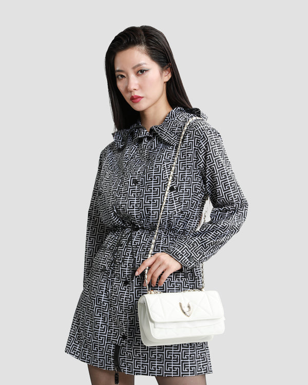 gianfranco ferre Geometric Monogram Overcoat Jacket Black