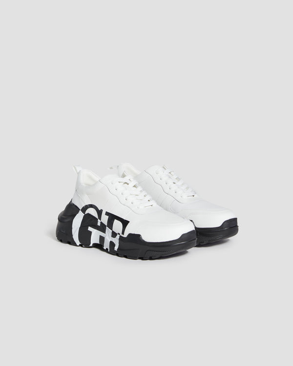 Gianfranco Ferre GF Bold Print Chunky Sneakers White