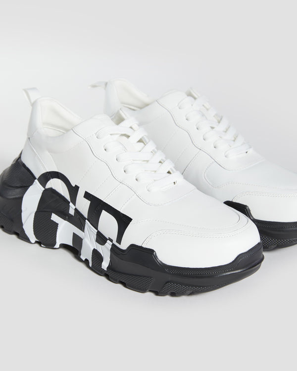 Gianfranco Ferre GF Bold Print Chunky Sneakers White
