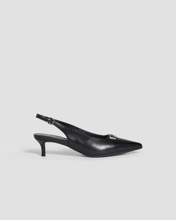 gianfranco ferre GF Logo Slingback Kitten Heels Black
