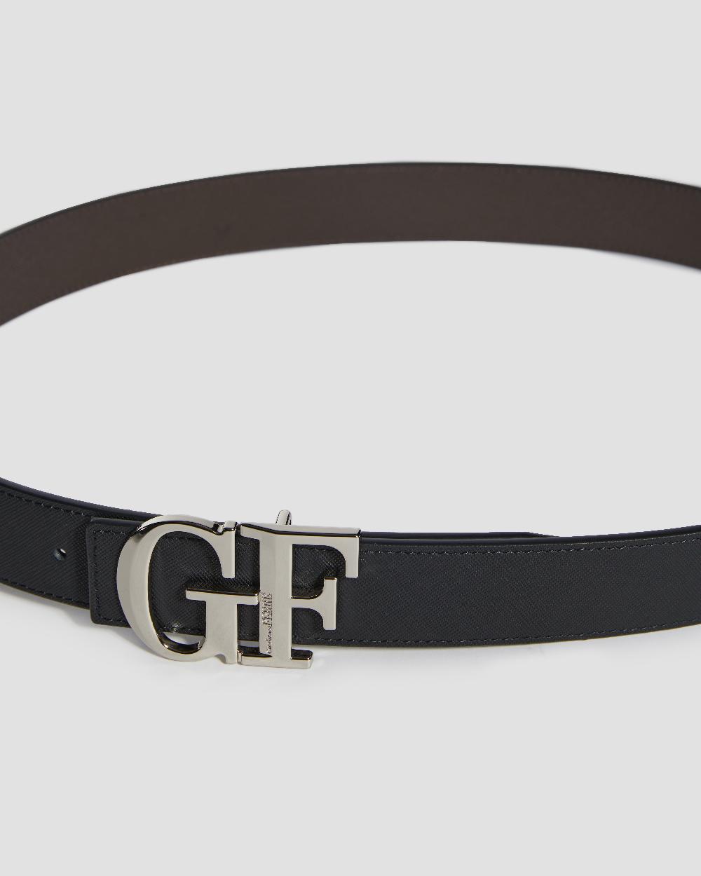 Gianfranco Ferre GF Monogram Buckle Belt Black & Brown
