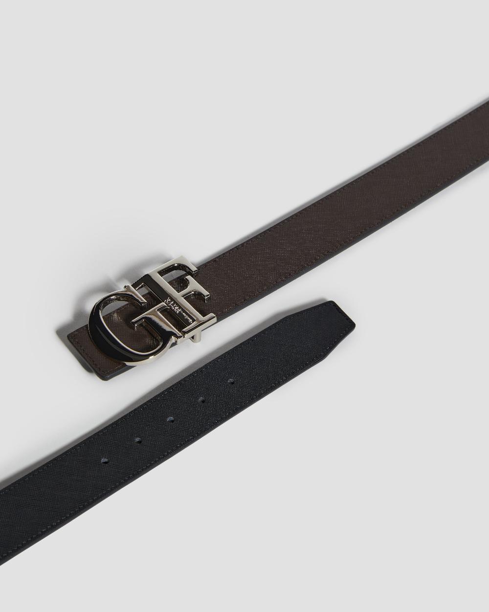 Gianfranco Ferre GF Monogram Buckle Belt Black & Brown
