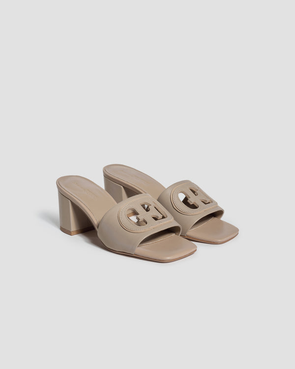Gianfranco Ferre GF Signature Cutout Heels Dark Beige