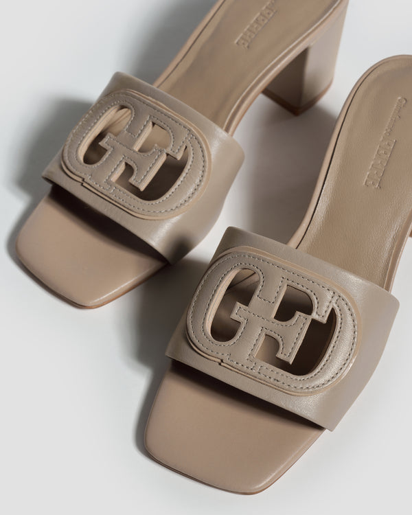 Gianfranco Ferre GF Signature Cutout Heels Dark Beige