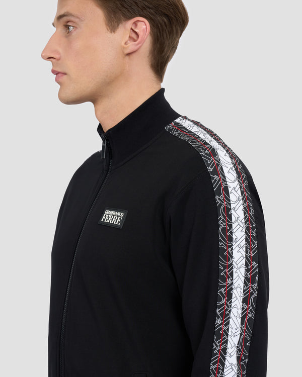 Gianfranco Ferre GFF Monogram Taped Track Jackets Black