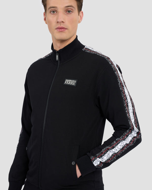 Gianfranco Ferre GFF Monogram Taped Track Jackets Black