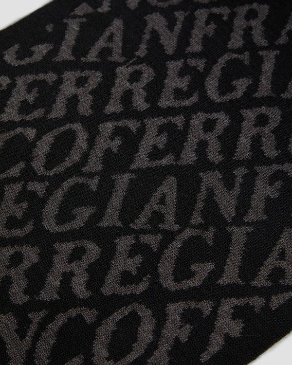 Gianfranco Ferre All-Over Brand Scarf Black