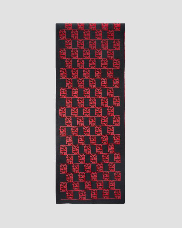 gianfranco ferre All-Over Logo Scarf Black and Red