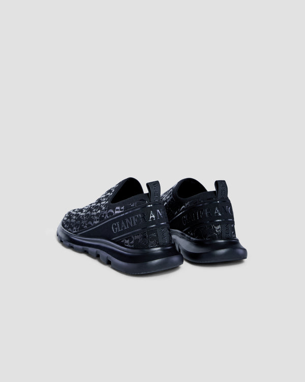 Gianfranco Ferre All-Over Monogram Trainers Black