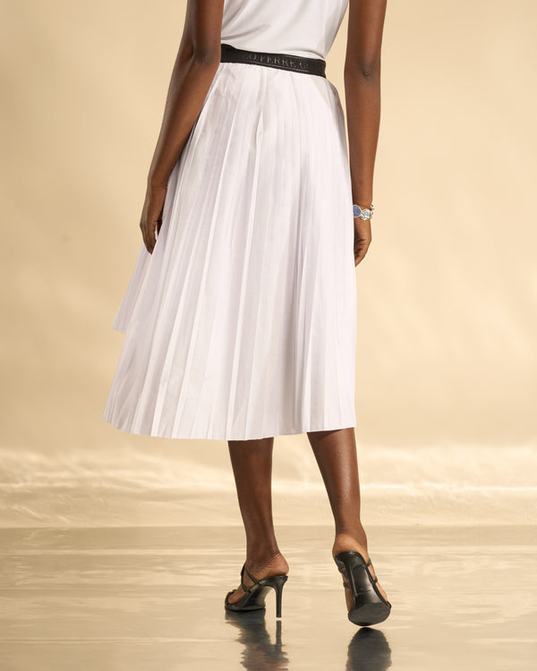 Gianfranco Ferre Asymmetrical Pleated Skirt White