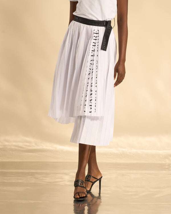 gianfranco ferre Asymmetrical Pleated Skirt White