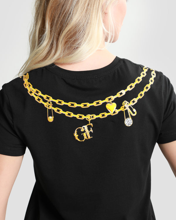 Gianfranco Ferre Baroque Safety Pin T-Shirt Black