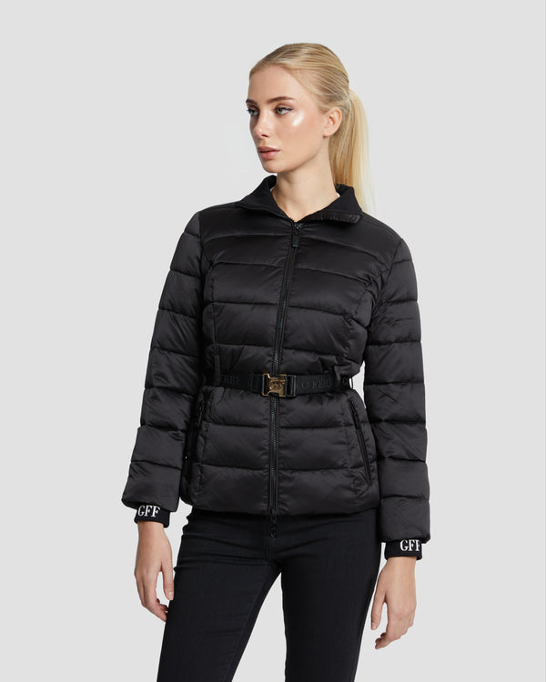gianfranco ferre Belted Waist Puffer Jacket Black