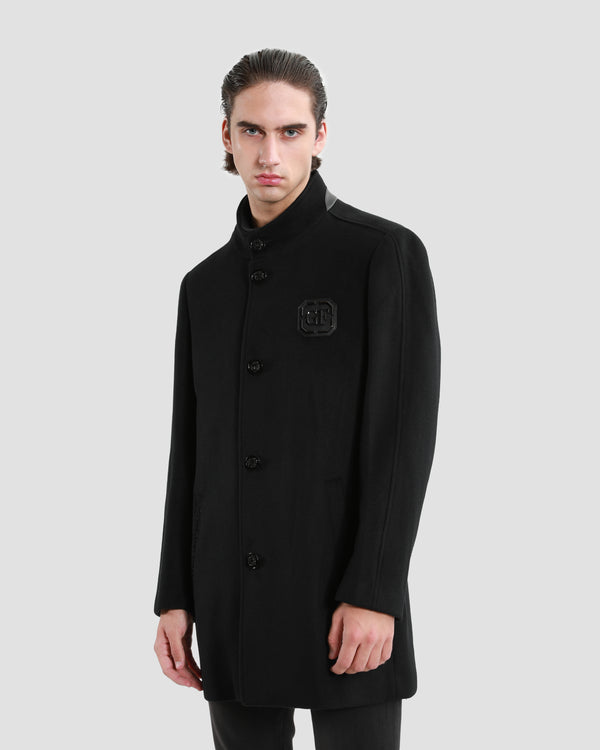 gianfranco ferre Brand Embroidered Coat Black