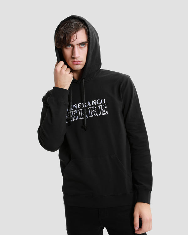 gianfranco ferre Brand Embroidered Hoodie Black