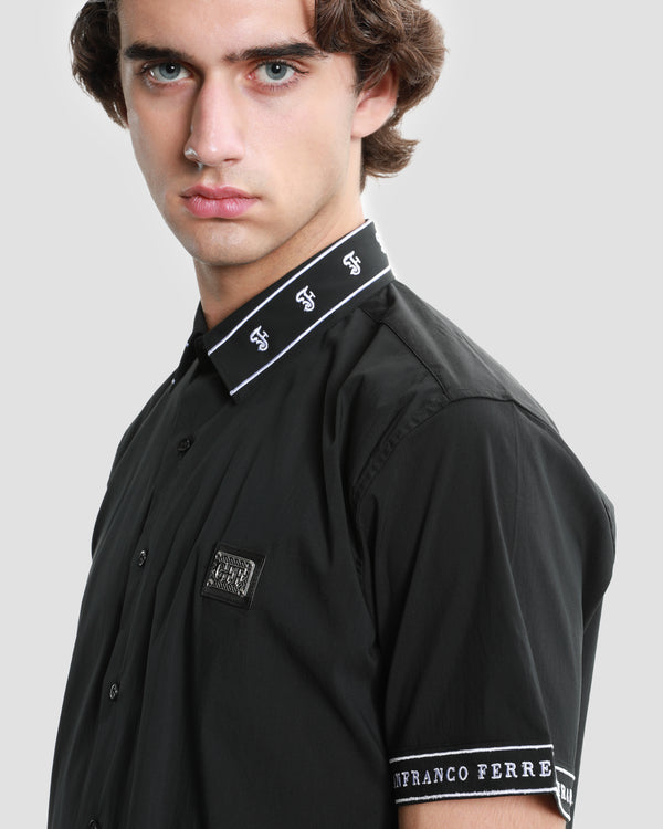 Gianfranco Ferre Brand Embroidered Shirt Black