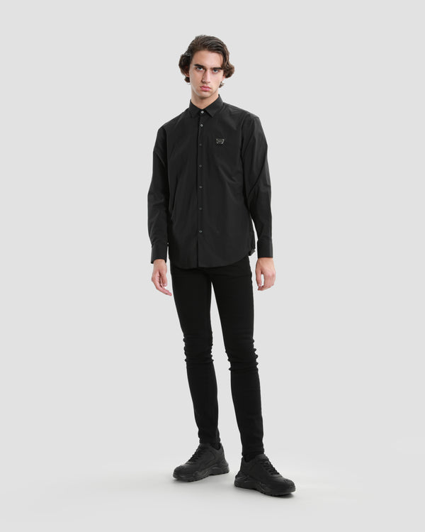 Gianfranco Ferre Brand Embroidered Shirt Black