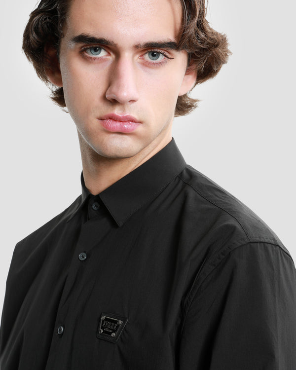 Gianfranco Ferre Brand Embroidered Shirt Black