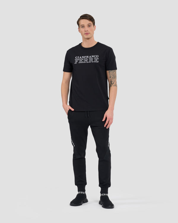 Gianfranco Ferre Brand Embroidered T-Shirt Black