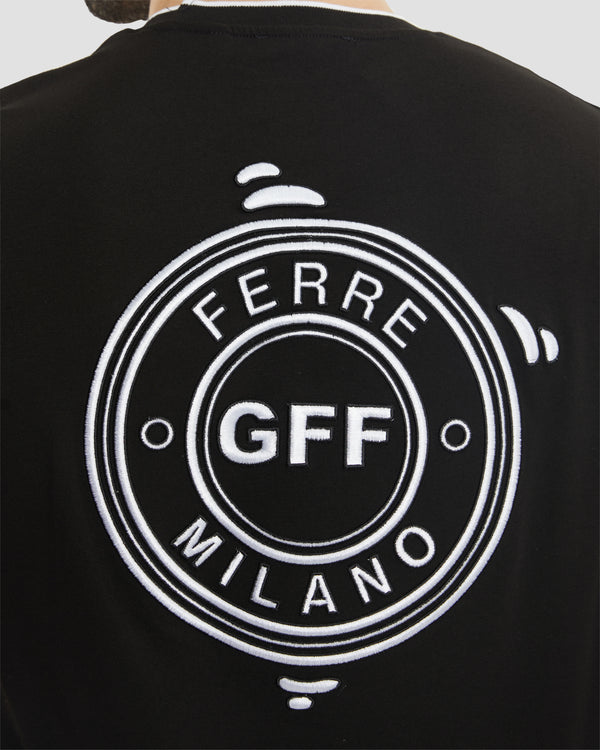 Gianfranco Ferre Brand Embroidered T-Shirt Black