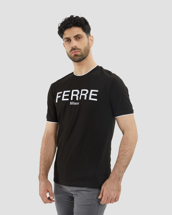gianfranco ferre Brand Embroidered T-Shirt Black