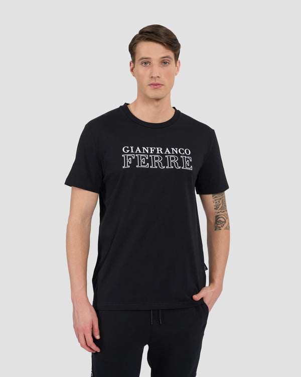 gianfranco ferre Brand Embroidered T-Shirt Black