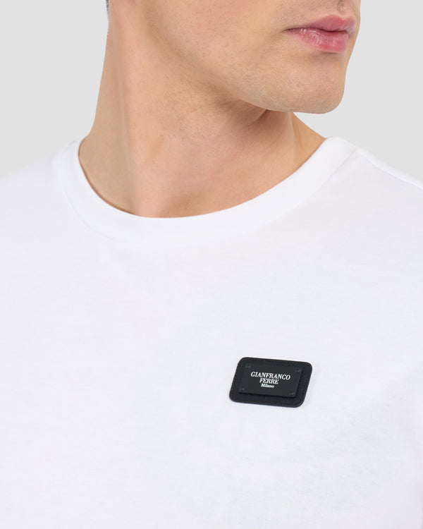 Gianfranco Ferre Brand Patched Chest T-Shirt White