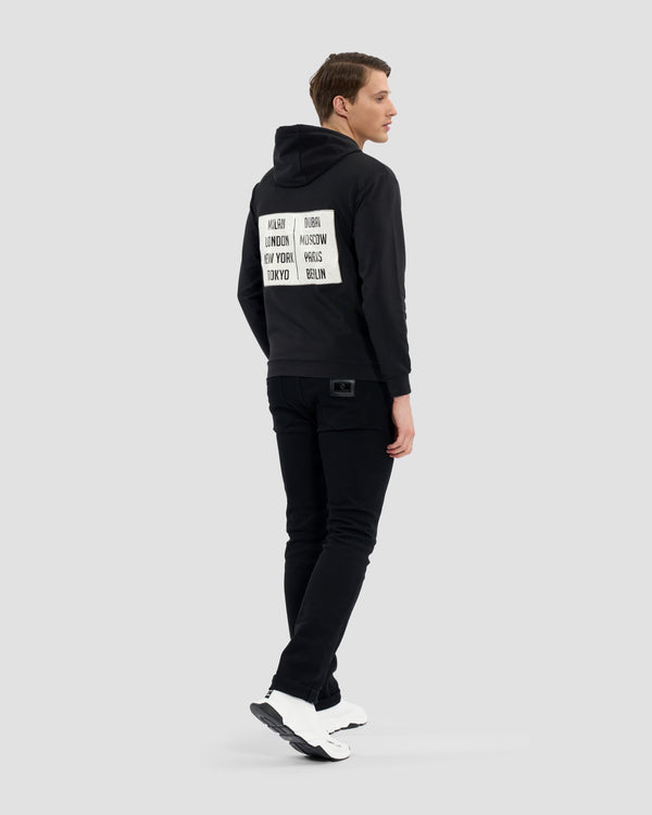 Gianfranco Ferre Brand Patched Hoodie Jacket Navy