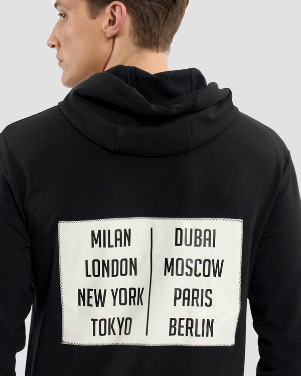 Gianfranco Ferre Brand Patched Hoodie Jacket Navy