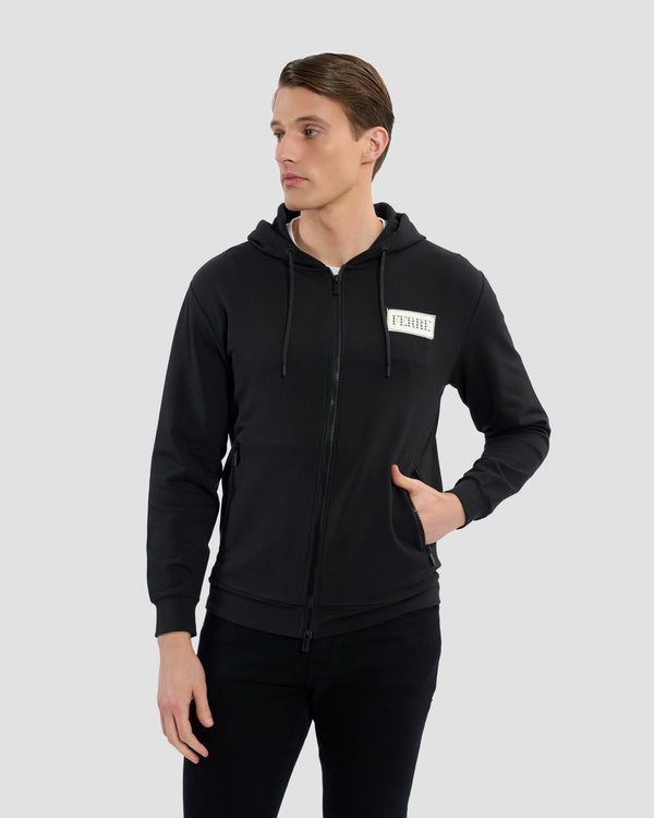 gianfranco ferre Brand Patched Hoodie Jacket Navy