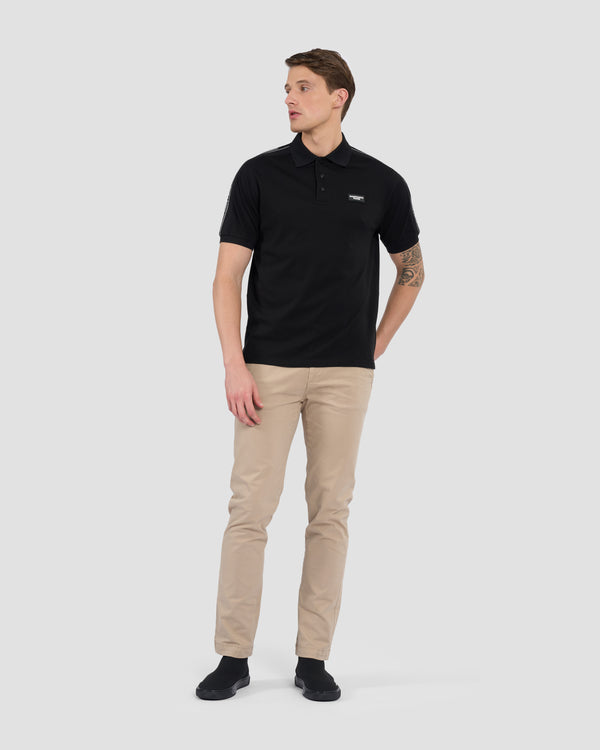 Gianfranco Ferre Brand Patched Polo Shirt Black