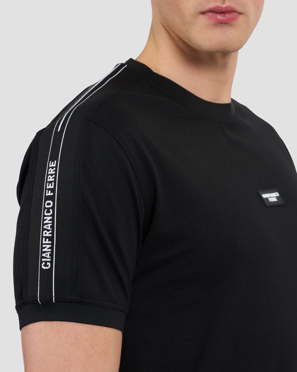 Gianfranco Ferre Brand Patched T-Shirt Black