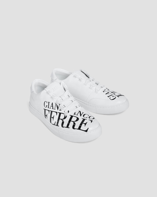 Gianfranco Ferre Brand Print Sneakers White