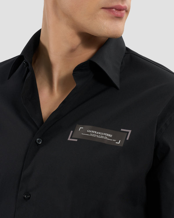 Gianfranco Ferre Brand Printed Chest Shirt Black