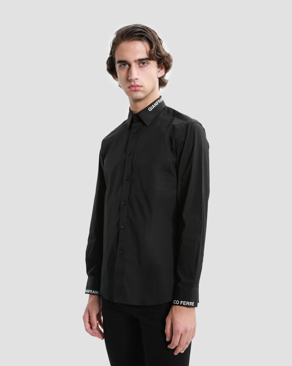 gianfranco ferre Brand Printed Collar Shirt Black