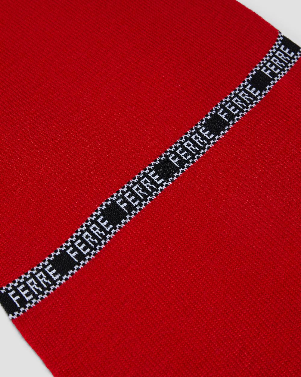 Gianfranco Ferre Brand Tape Scarf Red