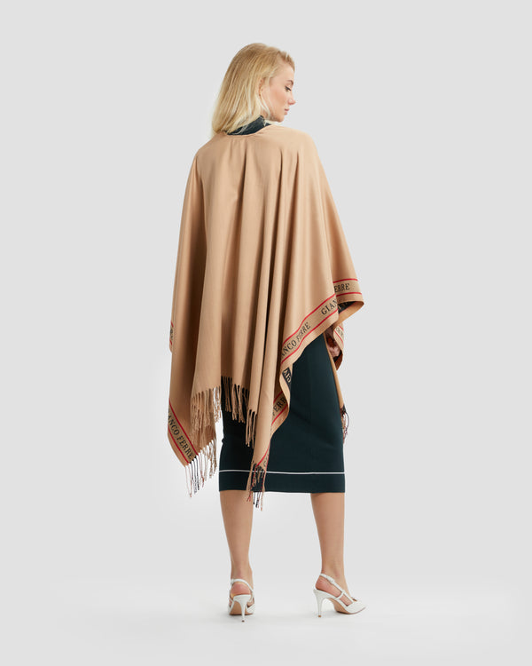 Gianfranco Ferre Brand Taper Poncho Camel