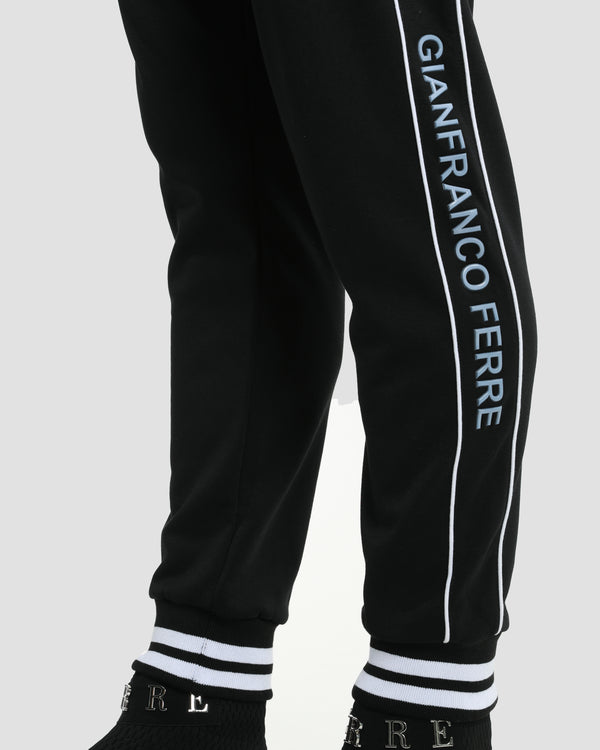Gianfranco Ferre Brand Tapered Track Pants Black