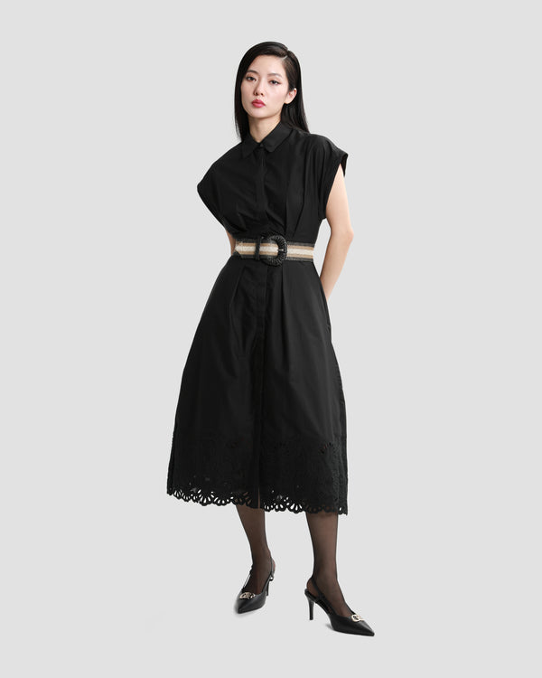 gianfranco ferre Broderie Anglaise Dress Black
