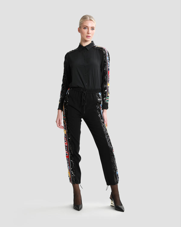 Gianfranco Ferre Color Block Trousers Black