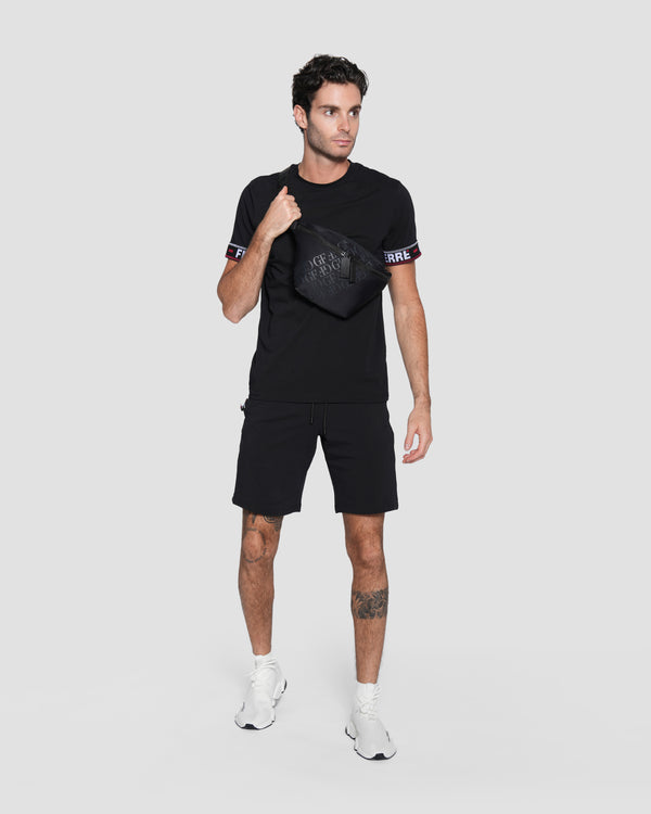 Gianfranco Ferre Contrast Logo Tape T-Shirt Black