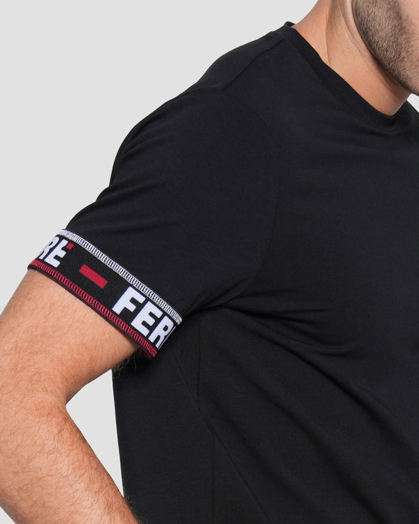 Gianfranco Ferre Contrast Logo Tape T-Shirt Black