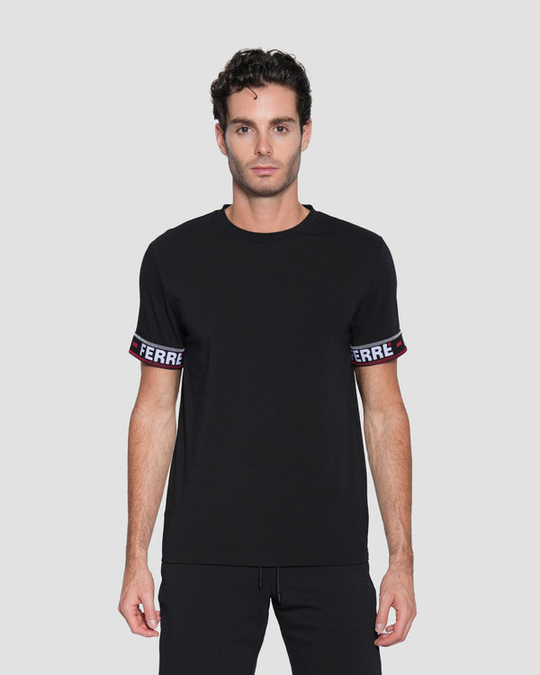 gianfranco ferre Contrast Logo Tape T-Shirt Black