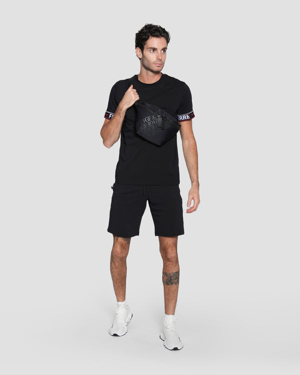 Gianfranco Ferre Contrast Logo Taping Shorts Black