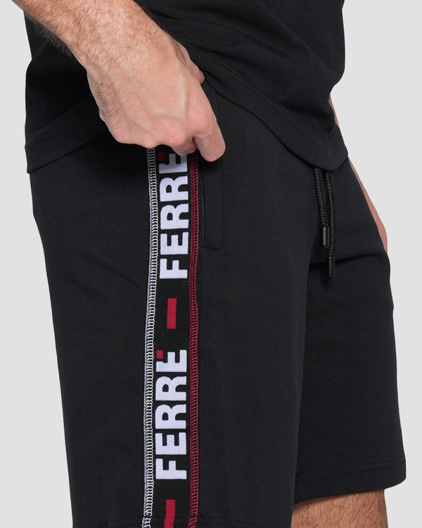 Gianfranco Ferre Contrast Logo Taping Shorts Black